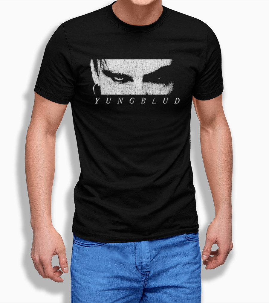 Yungblud Letterbox Eyes White Text On Black T-Shirt