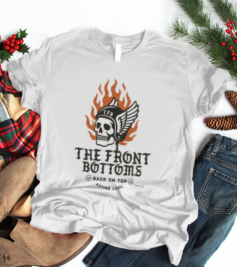The Front Bottoms Moto Tour West Coast Skull Wings Flame T-Shirt