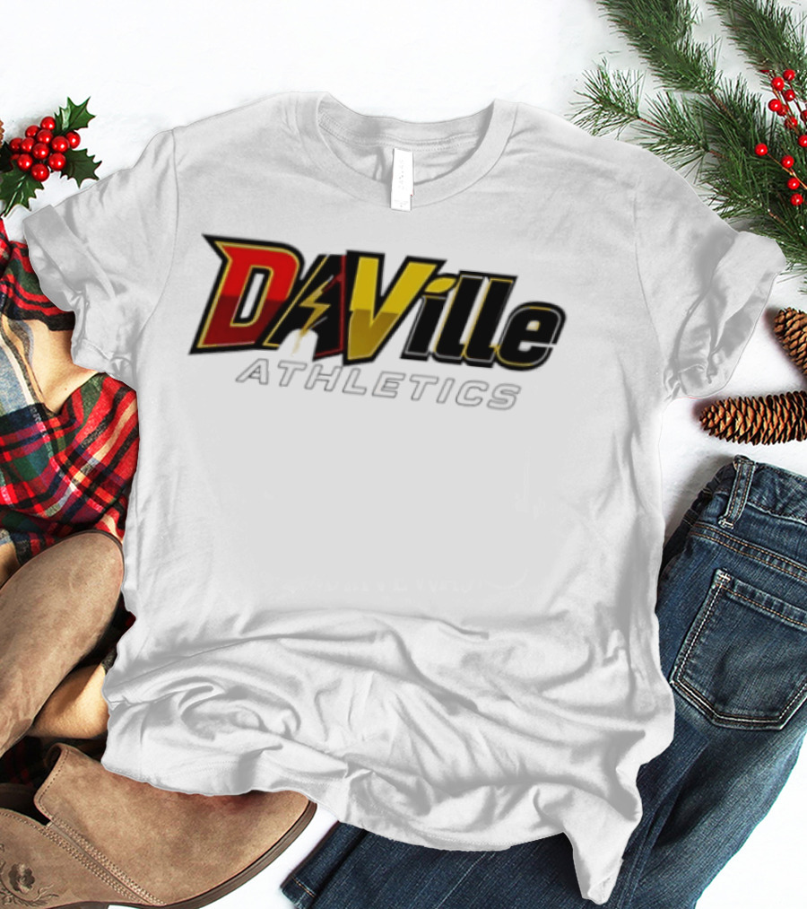 Da Ville Athletics Red And Gold Lightning Bolt T-Shirt