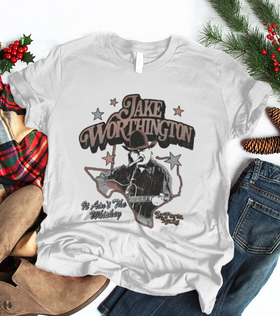 Jake Worthington Texas Cowboy With Stars And Map T-Shirt