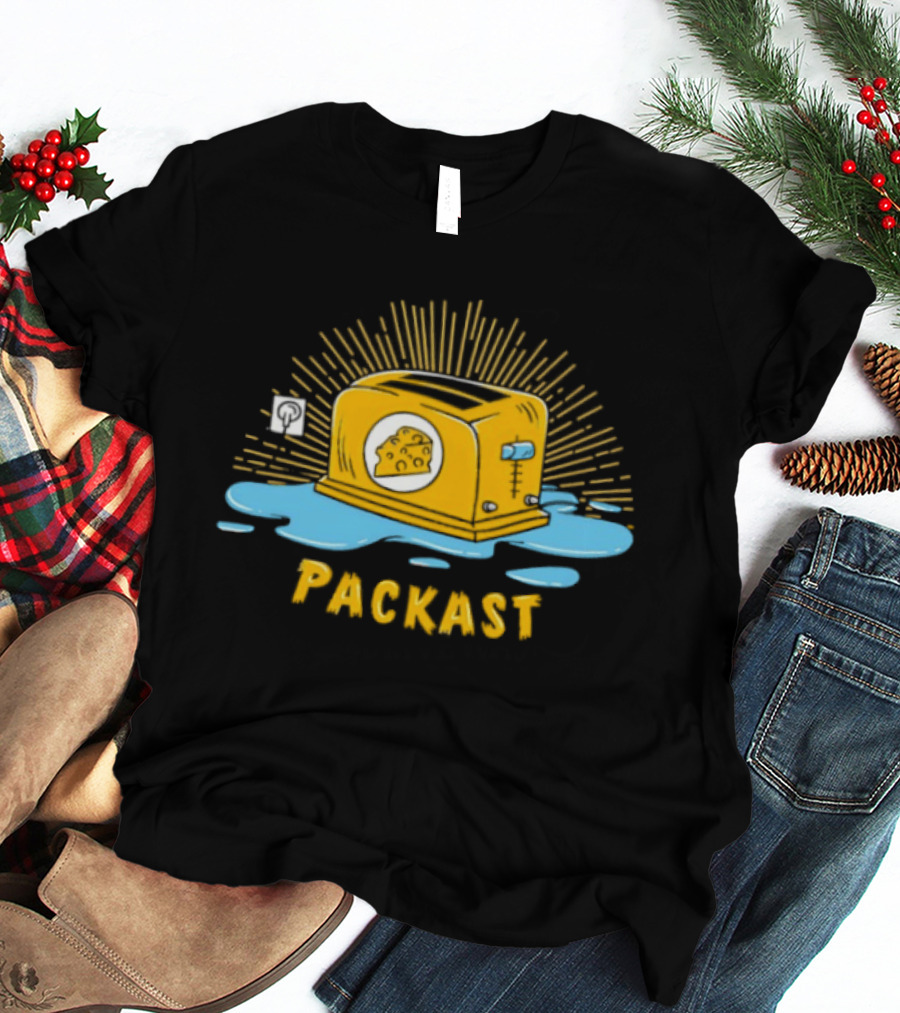 Green Bay Packers Packast Toaster Yellow Icon With Cheesehead T-Shirt
