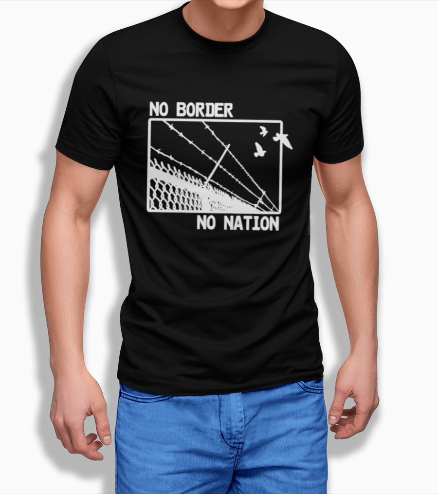 No Border No Nation Barbed Wire Birds Freedom T-Shirt