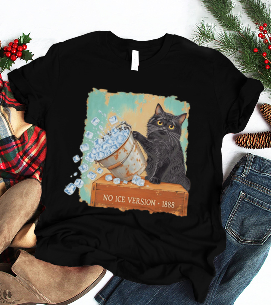 No Ice Version 1888 Van Gogh Cat With Ice Bucket T-Shirt
