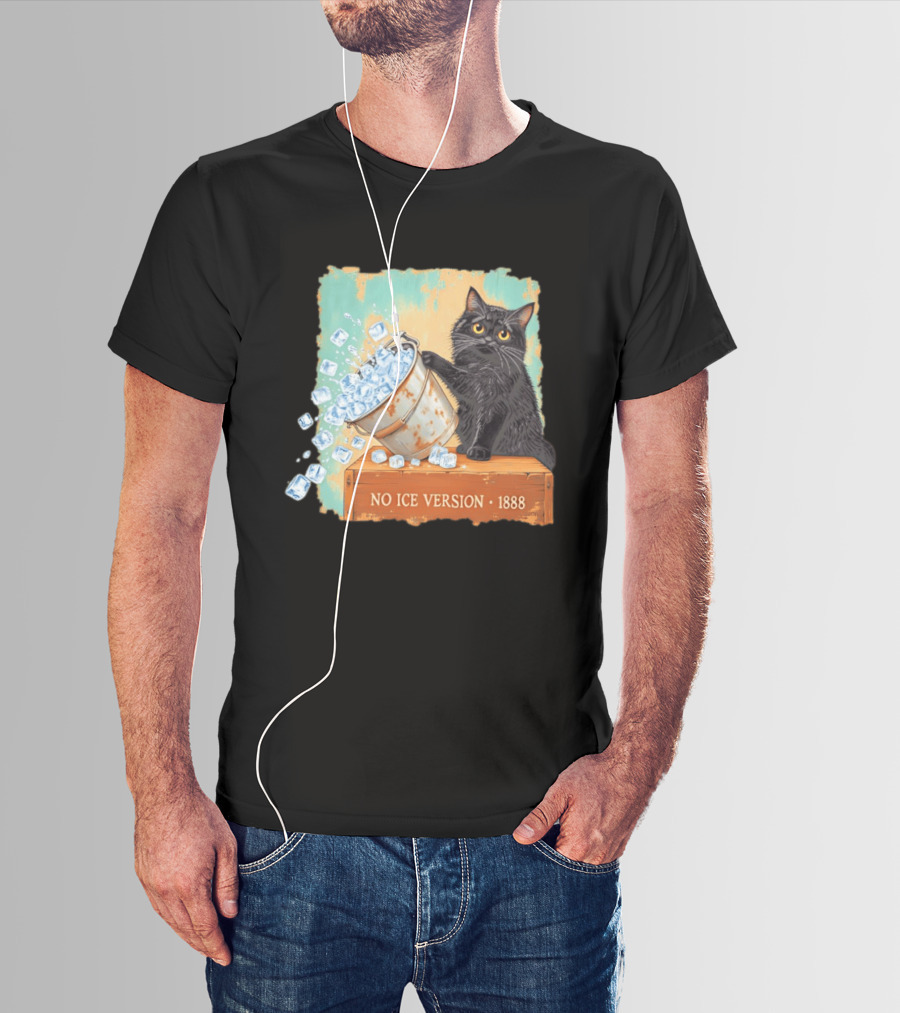 No Ice Version 1888 Van Gogh Cat With Ice Bucket T-Shirt
