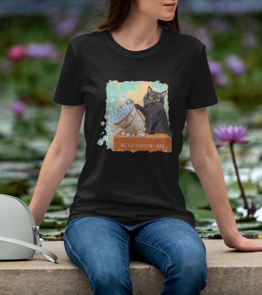 No Ice Version 1888 Van Gogh Cat With Ice Bucket T-Shirt