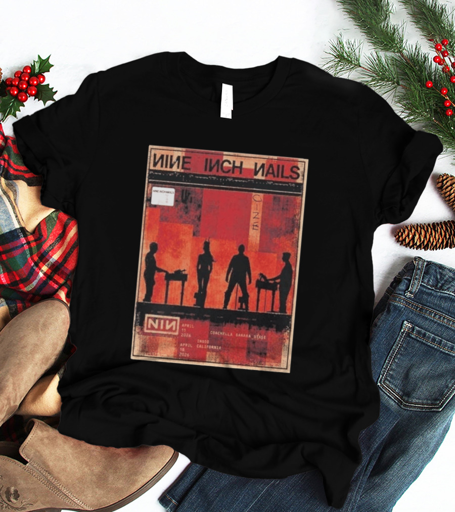 Nine Inch Nails Coachella Indio California April 11th 18th 2026 Sahara Stage T-Shirt