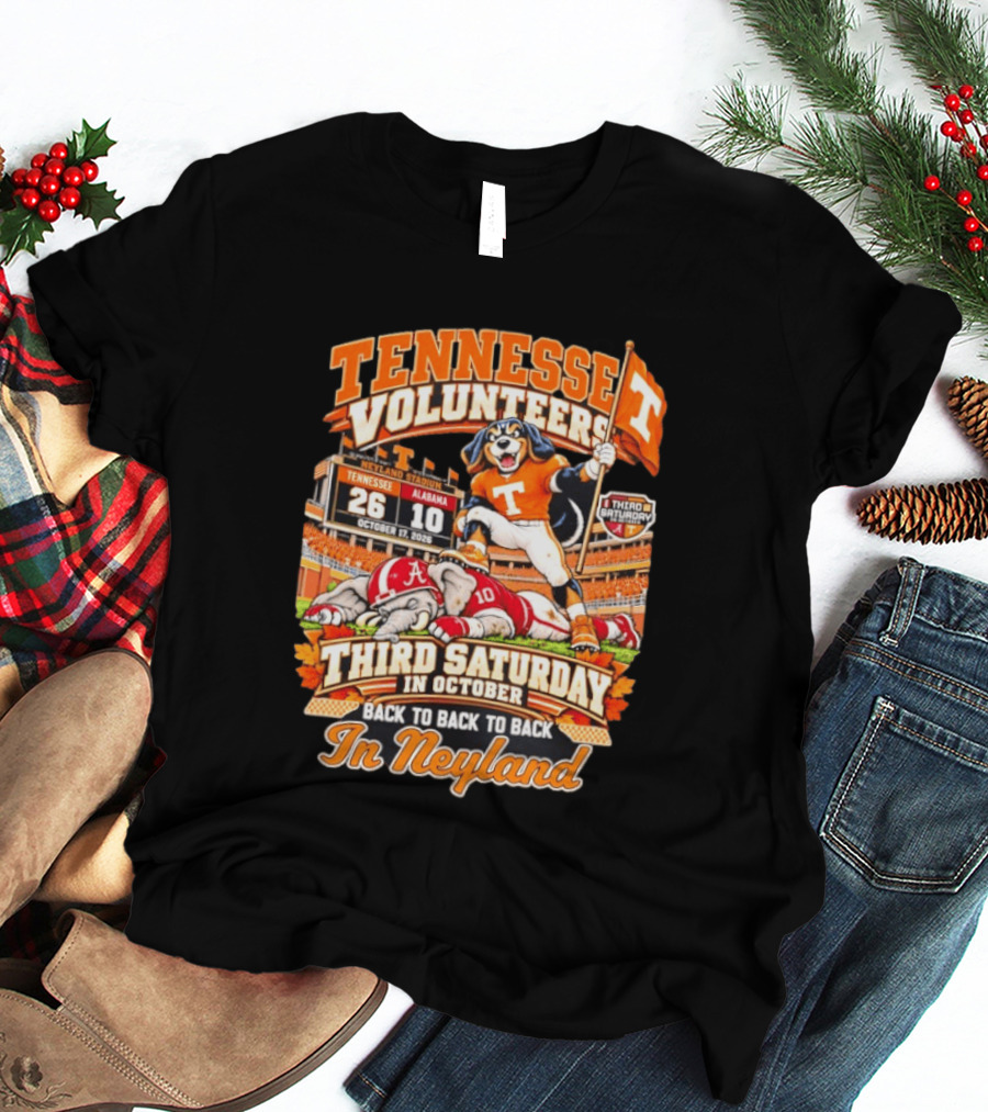 Tennessee Volunteers Vs Alabama Crimson Tide Neyland Stadium Third Saturday In October Back To Back To Back T-Shirt