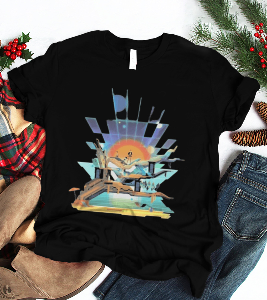 Transistor Sandbox Abstract Geometric Landscape With Digital T-Shirt