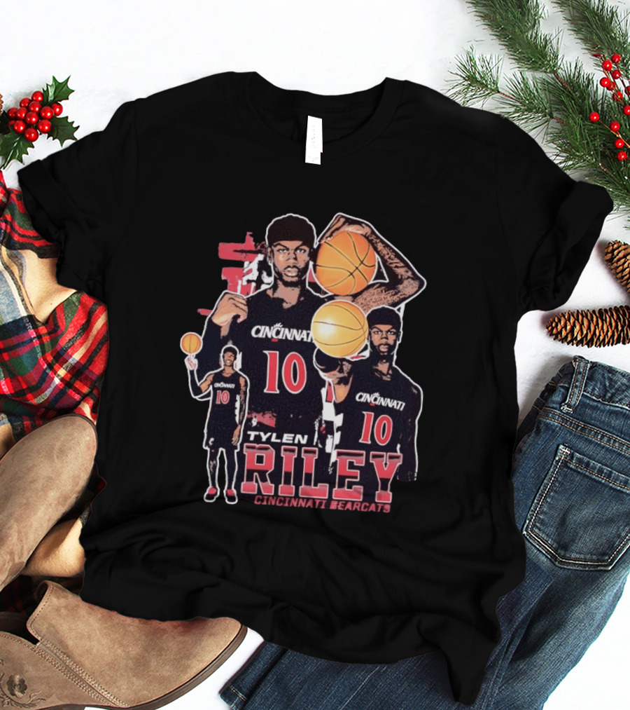 Tylen Riley No 10 Cincinnati Bearcats Basketball T-Shirt