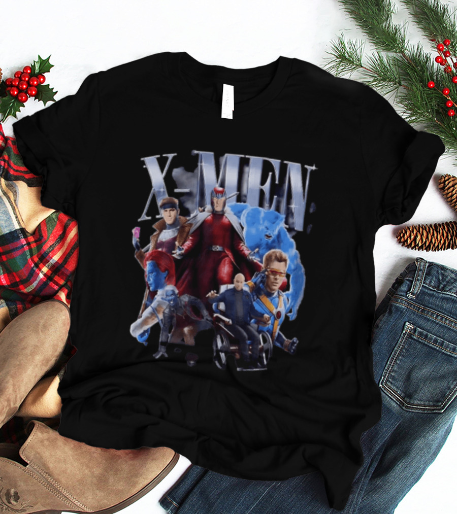 X Men Superheroes Group In Action Poses Magneto Professor X Cyclops Beast Mystique T-Shirt
