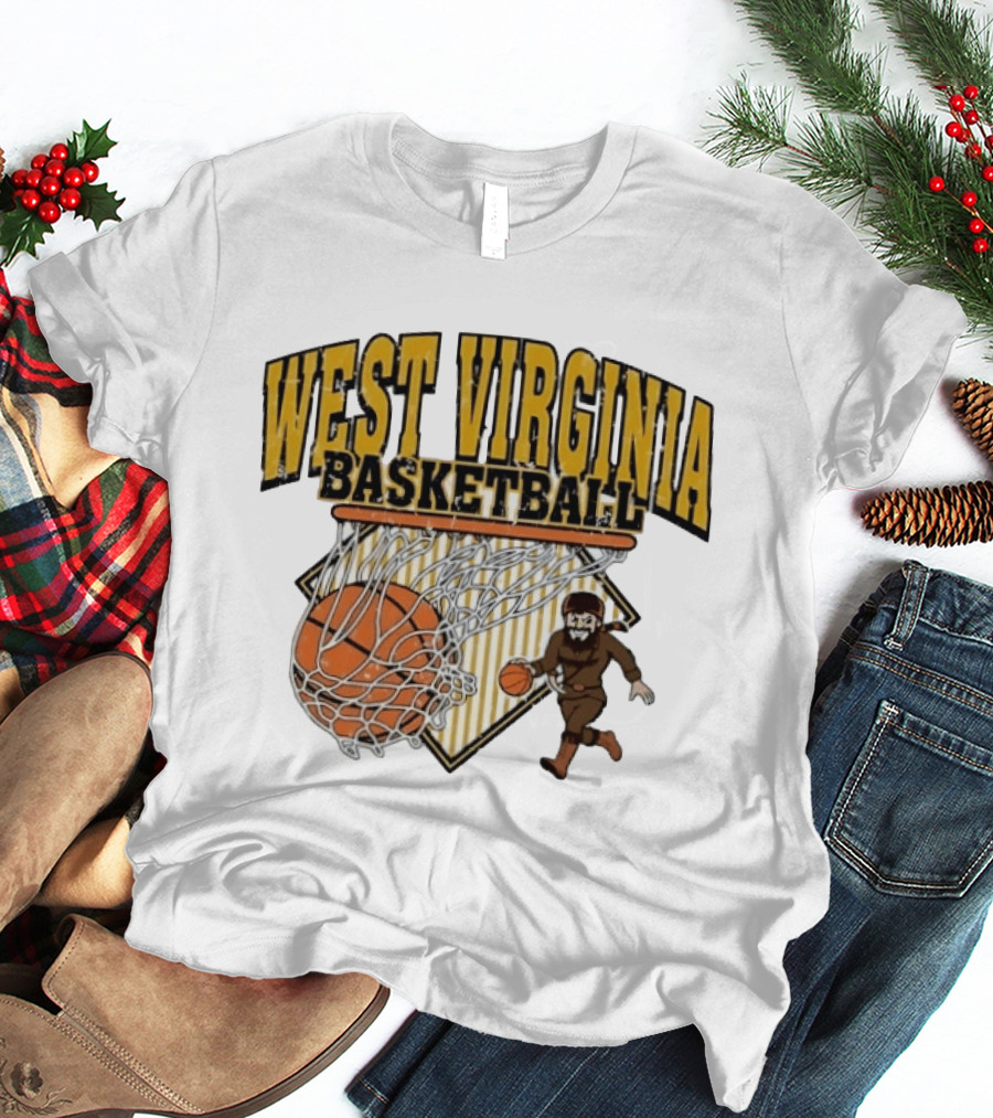 West Virginia Basketball Mountaineer Dunking Legend T-Shirt