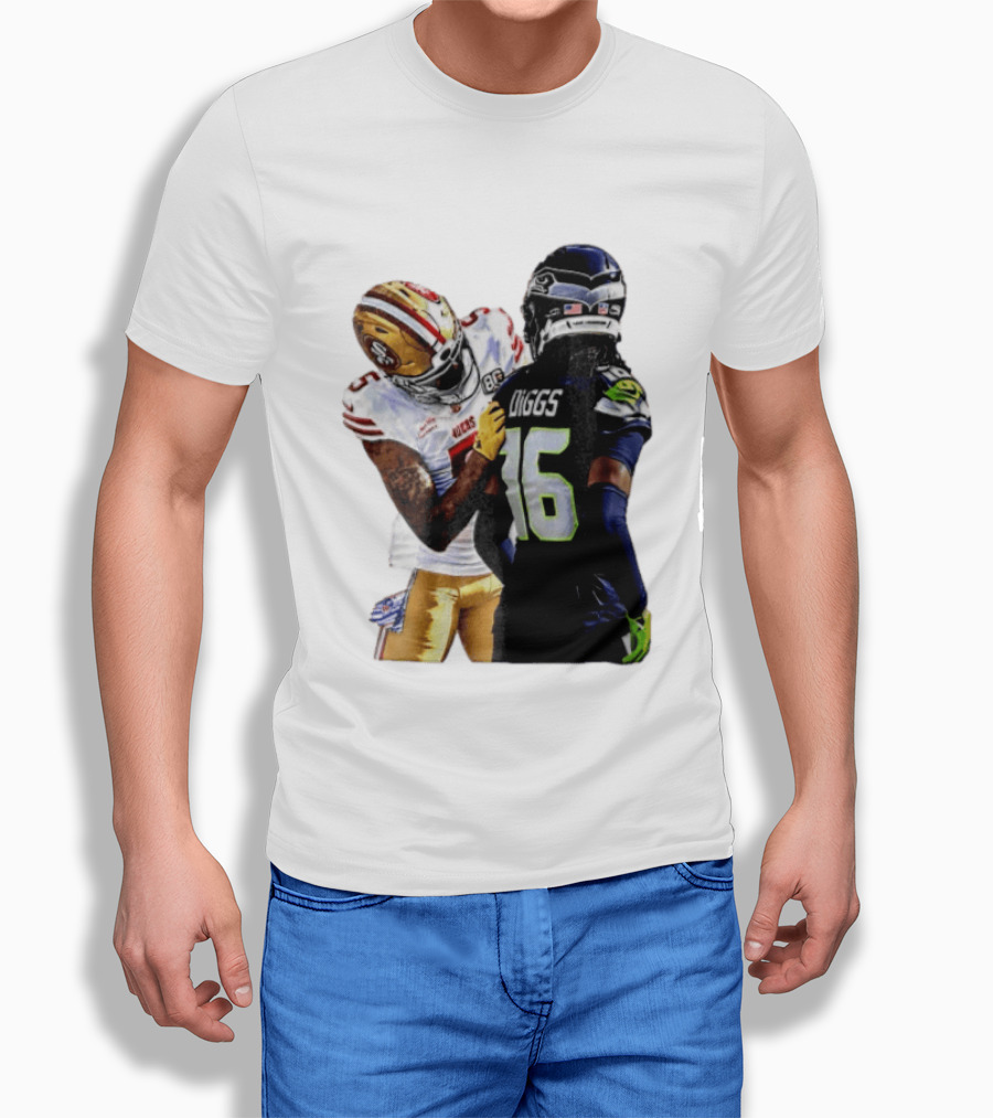 49ers Vs Seahawks NFL Showdown Player Diggs Number 16 Sports Moment T-Shirt
