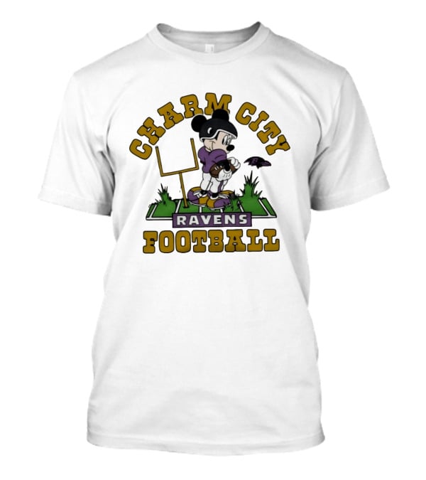 Charm City Ravens Football Mickey Mouse Collaboration T-Shirt