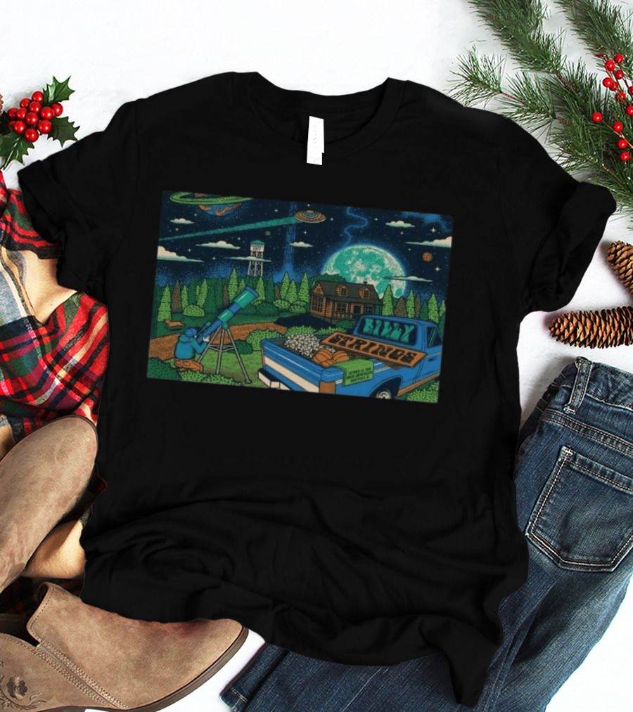 Billy Strings October 23 2026 Orion Amphitheater Huntsville AL Concert UFO Stargazing Cabin Truck Scene T-Shirt
