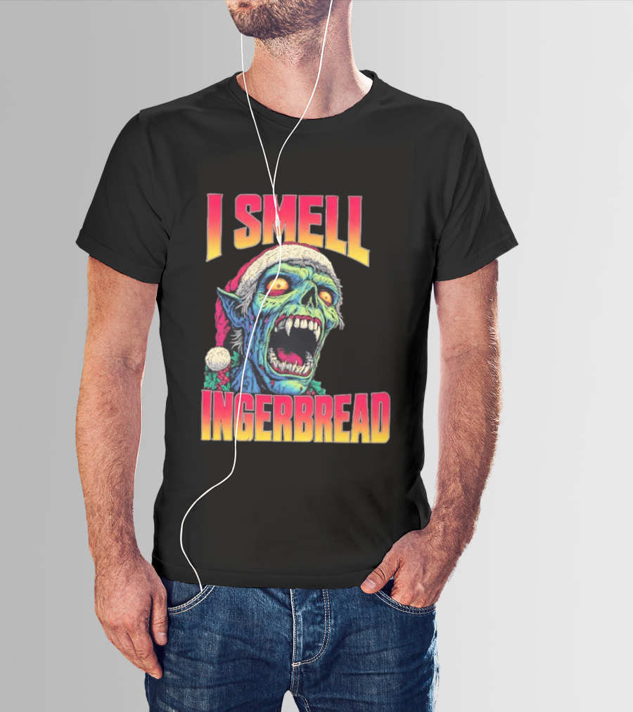 I Smell Gingerbread Christmas Zombie Santa T-Shirt