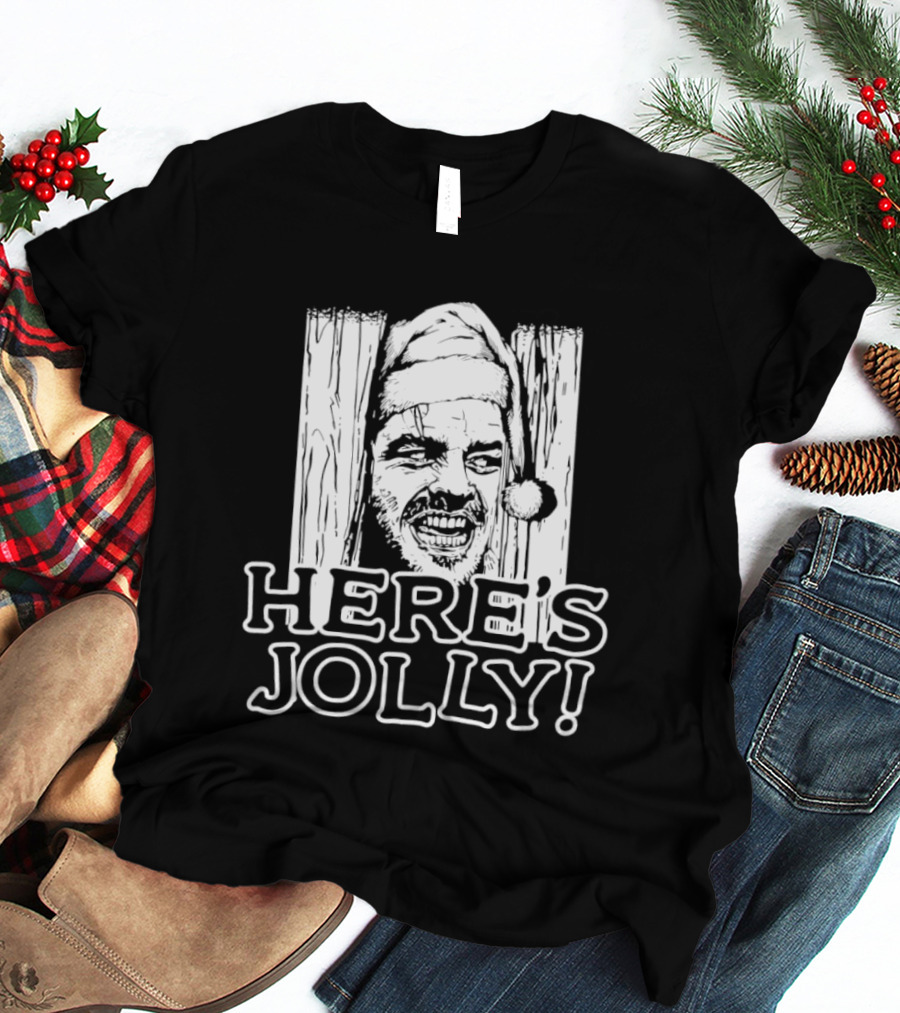 Jack Nicholson The Shining Here's Jolly Christmas Santa Face T-Shirt