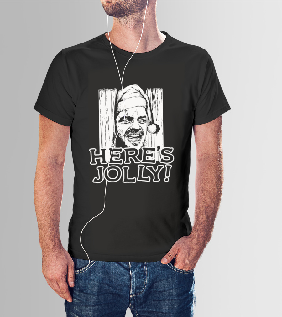 Jack Nicholson The Shining Here's Jolly Christmas Santa Face T-Shirt