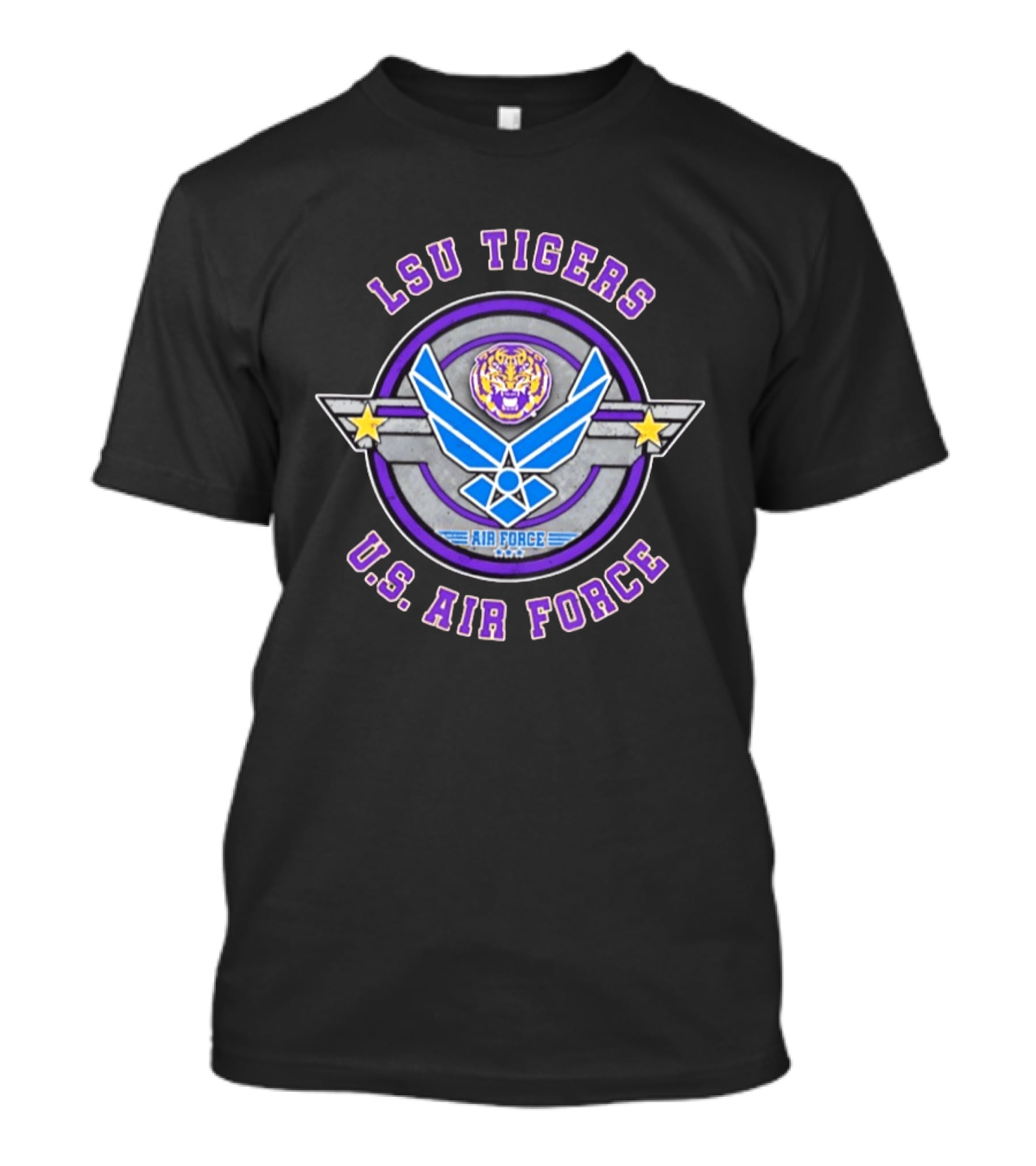 LSU Tigers U.S. Air Force Collaboration With Winged Star And Tiger T-Shirt