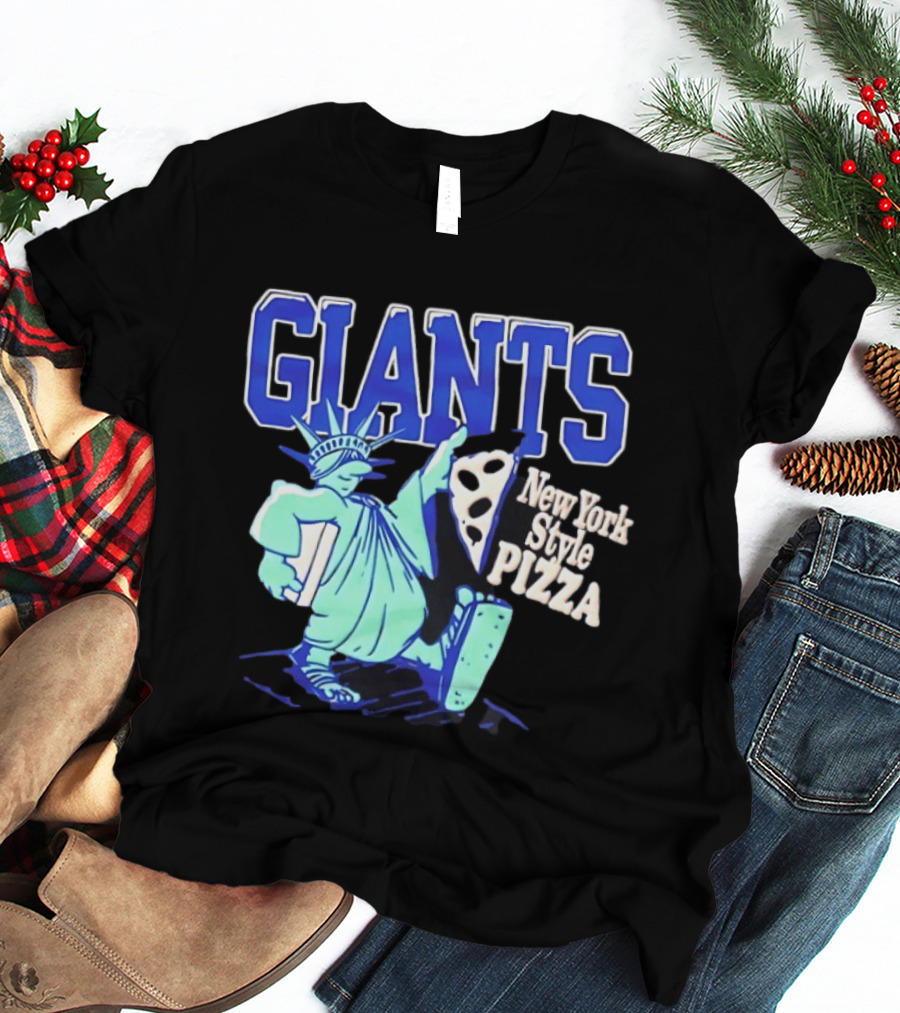 New York Giants Statue Of Liberty New York Style Pizza T-Shirt