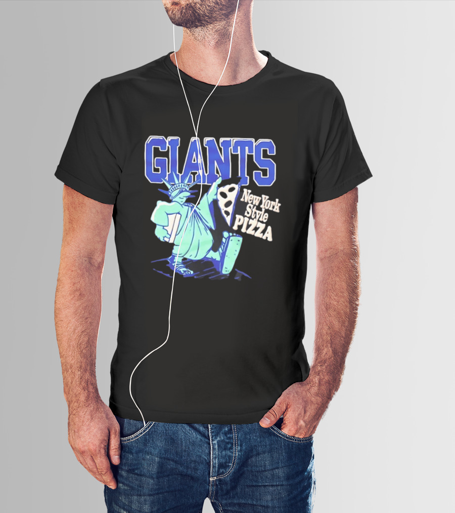 New York Giants Statue Of Liberty New York Style Pizza T-Shirt