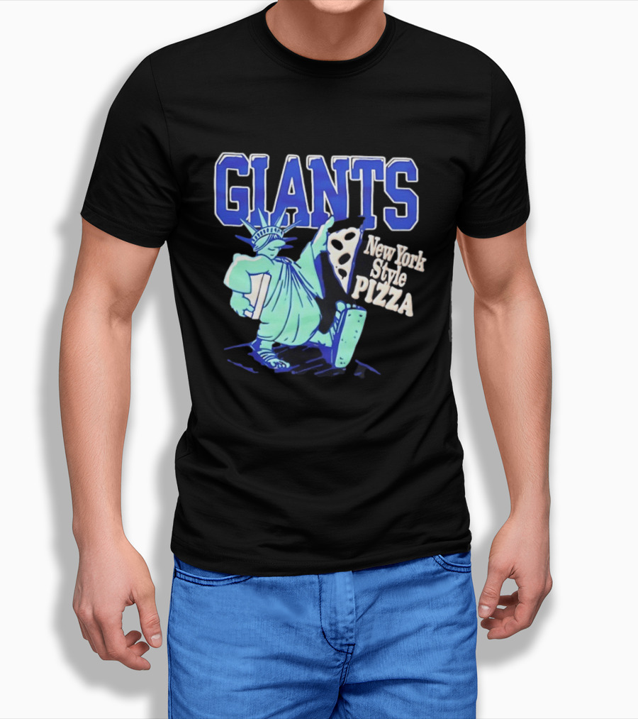 New York Giants Statue Of Liberty New York Style Pizza T-Shirt