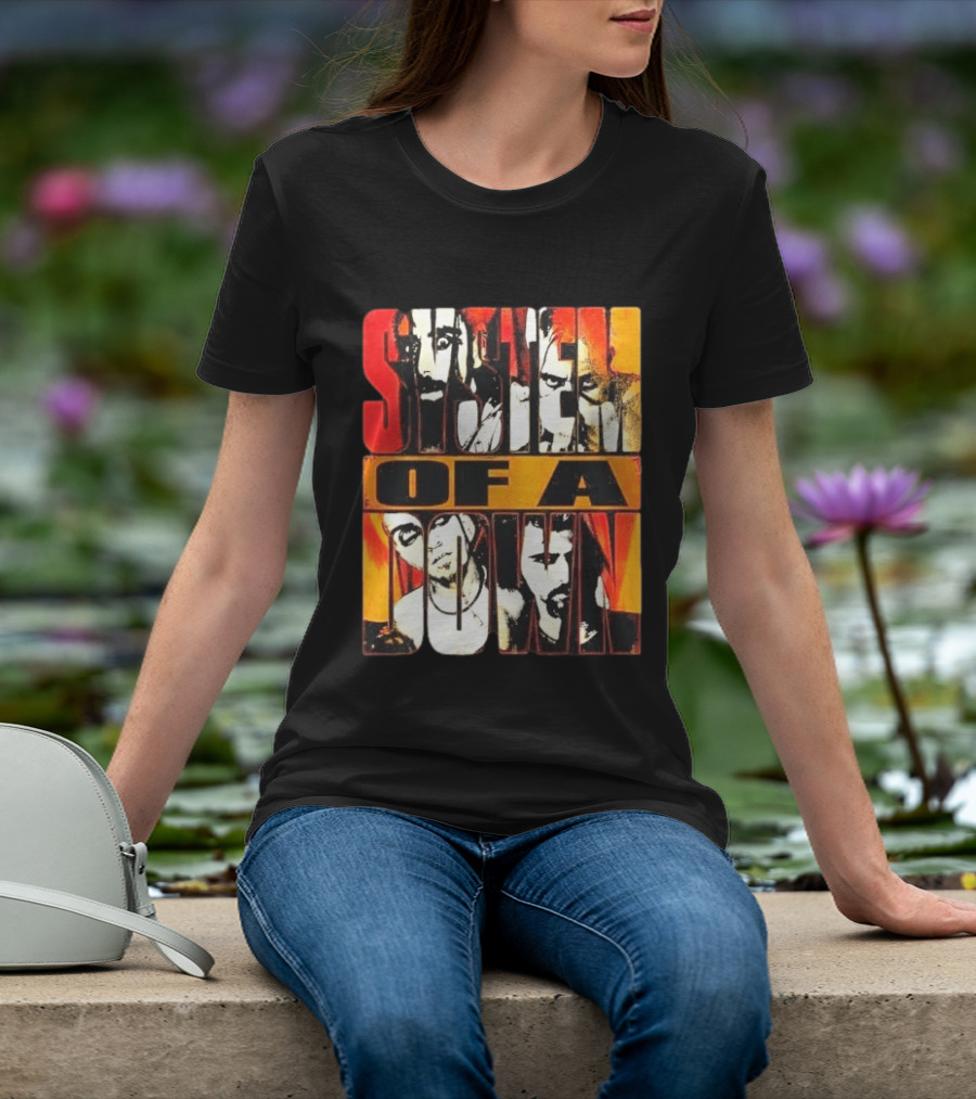 System Of A Down Face Collage Sick New World Festival Texas 2026 Heavy Metal Rock Band T-Shirt