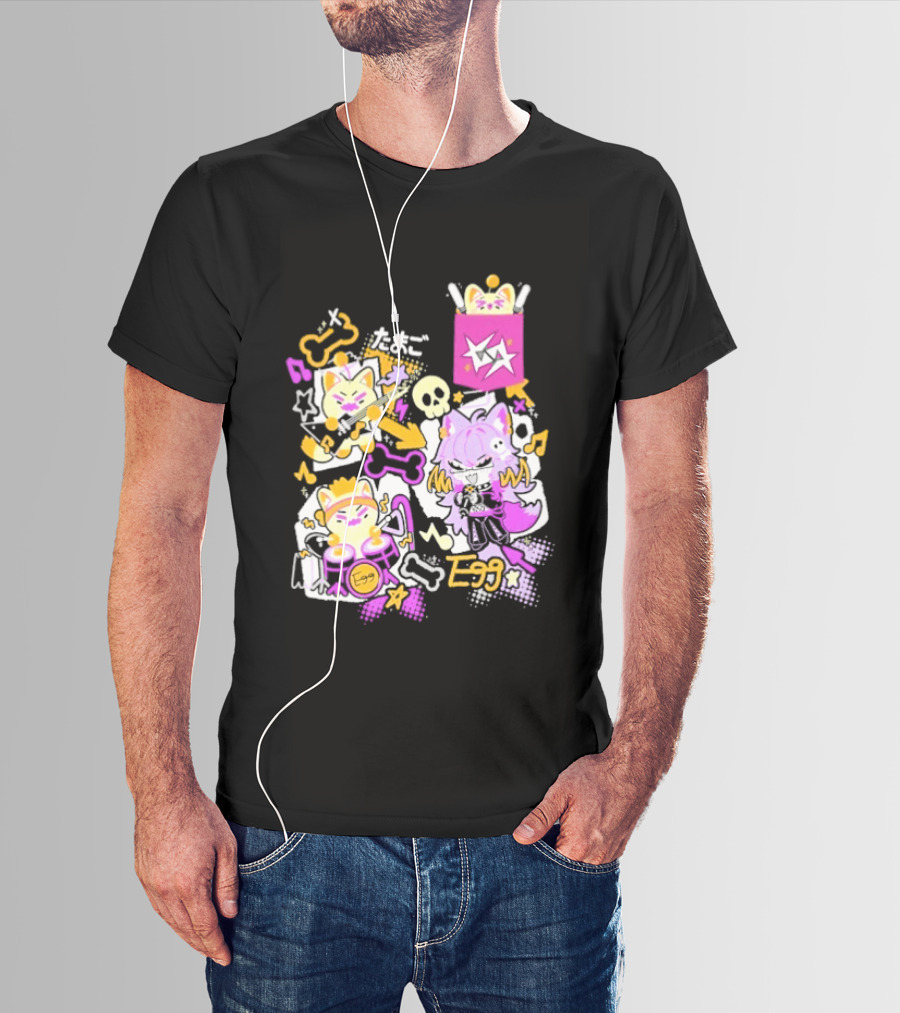 OverEzEggs Aspiring Idol Gamersupps Lucky Cat Gaming Power T-Shirt