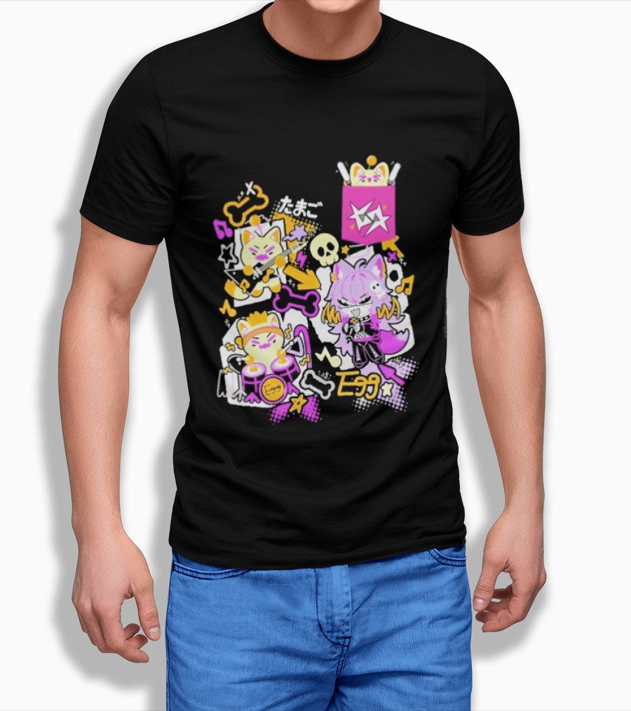 OverEzEggs Aspiring Idol Gamersupps Lucky Cat Gaming Power T-Shirt
