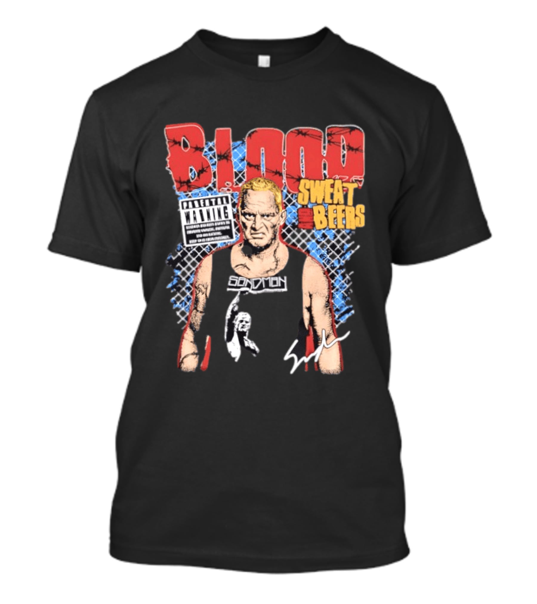 Sandman Blood Sweat And Beers Parental Advisory T-Shirt
