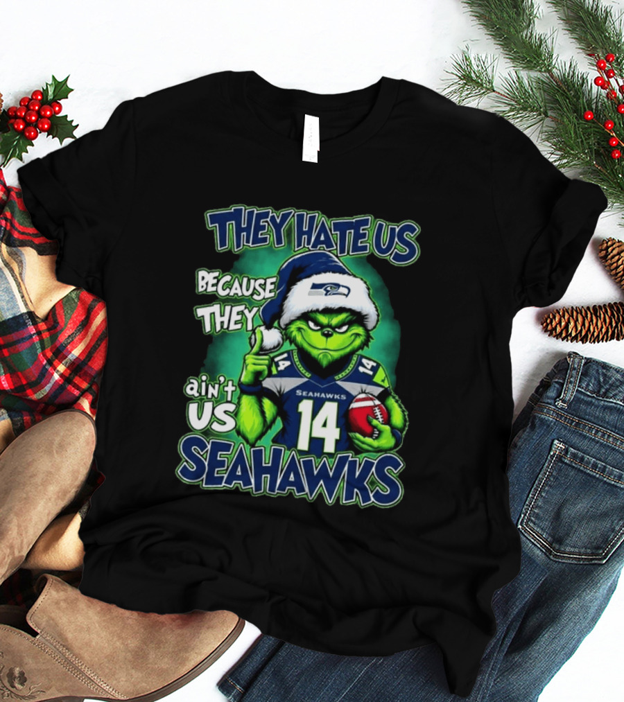 Seahawks Grinch Christmas 2026 They Hate Us Because They Ain't Us T-Shirt