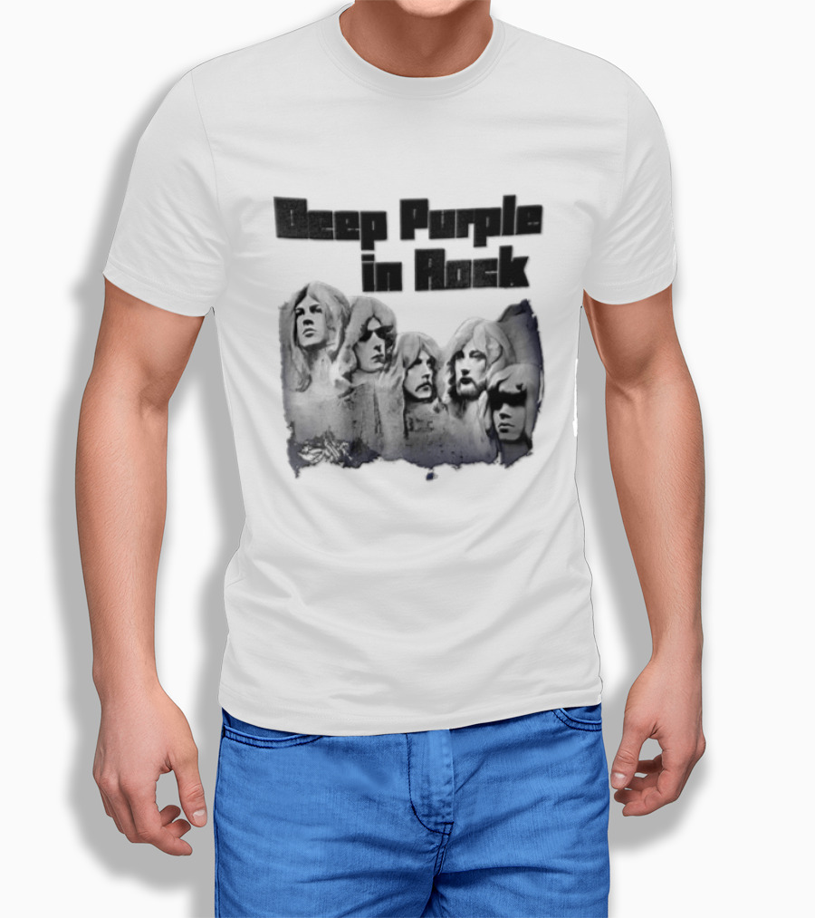 Deep Purple In Rock Band Members Mount Rushmore Faces T-Shirt