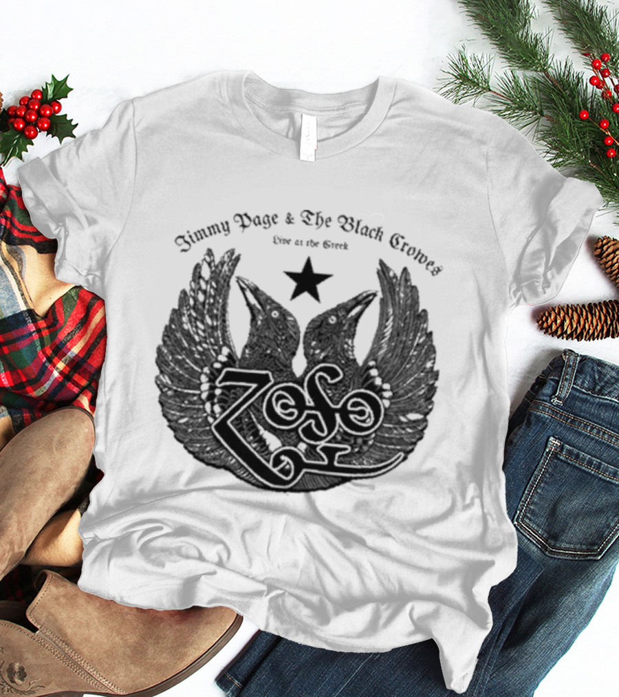 Jimmy Page & The Black Crowes Live At The Greek Two Crows And Star T-Shirt