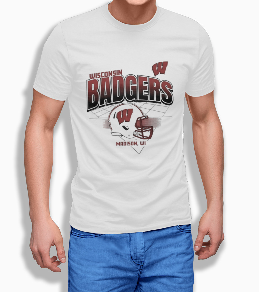 Wisconsin Badgers Football Helmet Madison WI T-Shirt