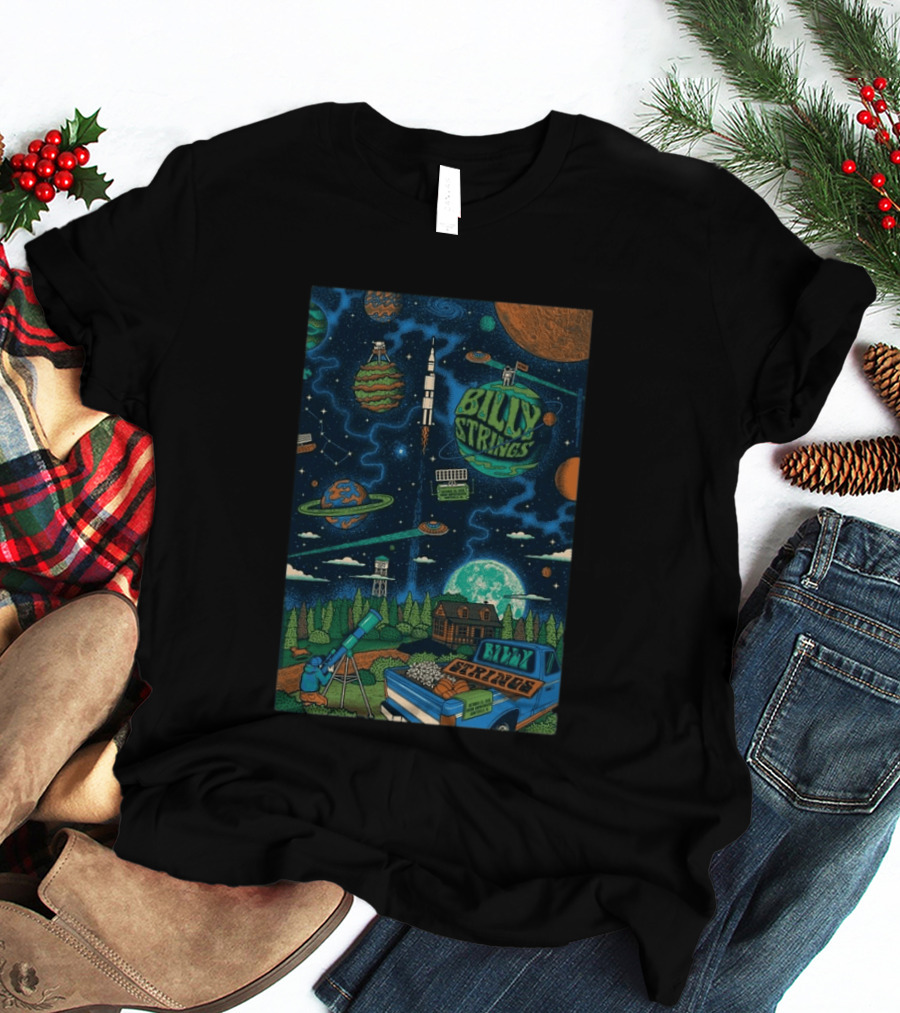Billy Strings October 23 24 2026 Orion Amphitheater Huntsville Alabama Space Rocket Planets Telescope T-Shirt