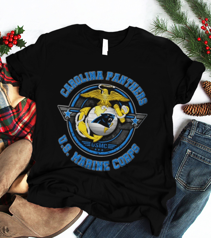 Carolina Panthers US Marine Corps USMC Collaboration T-Shirt