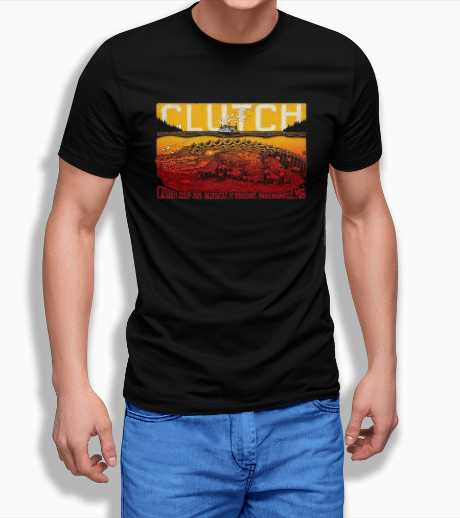 Clutch October 23 2026 Bluesville Horseshoe Robinsonville MS Gator Steamship T-Shirt