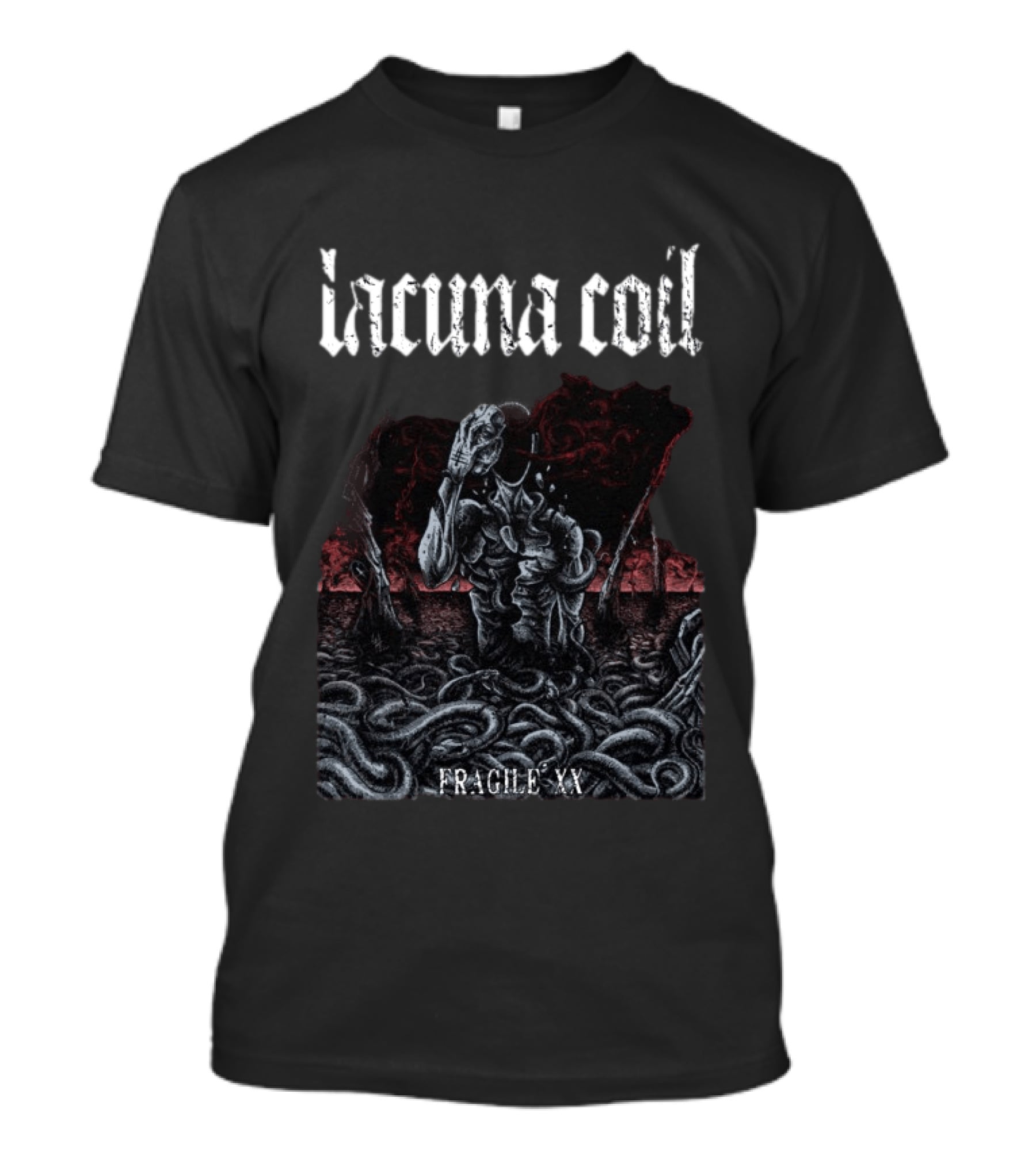 Lacuna Coil Fragile XX Skeleton And Serpents T-Shirt