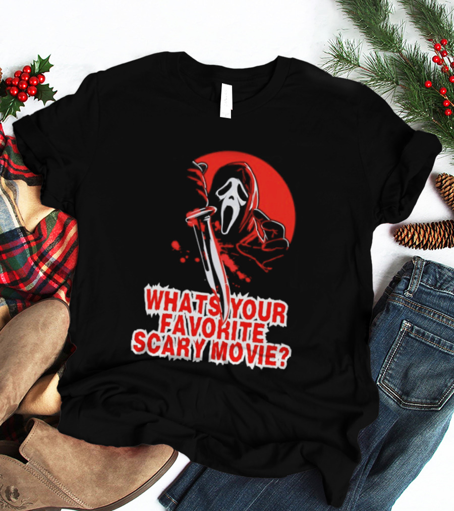 Ghostface What's Your Favorite Scary Movie Red Mask T-Shirt