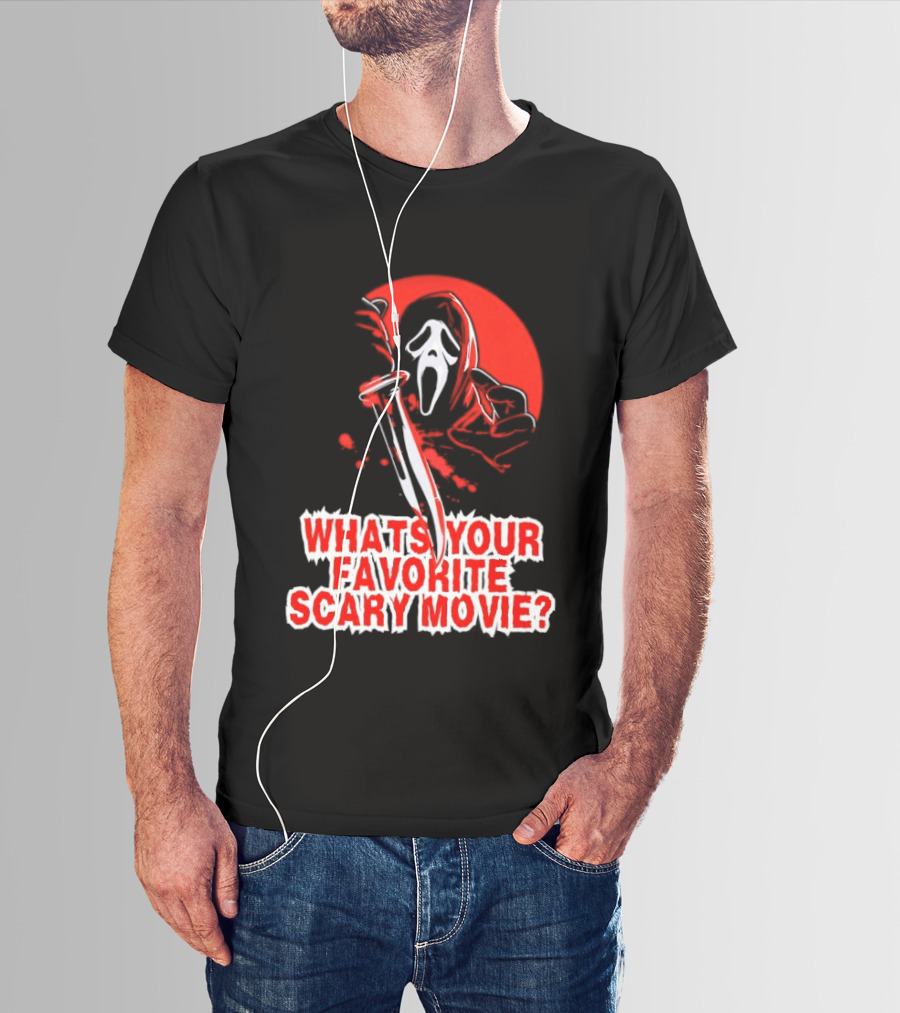Ghostface What's Your Favorite Scary Movie Red Mask T-Shirt