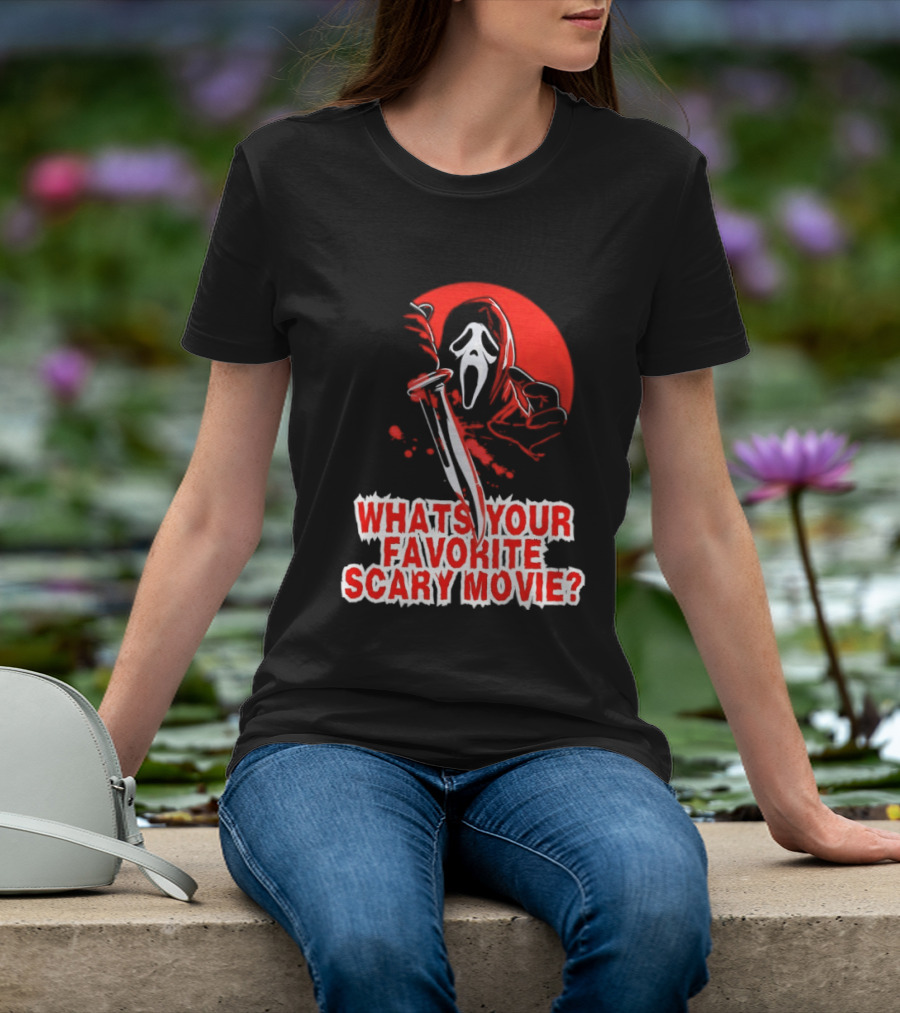 Ghostface What's Your Favorite Scary Movie Red Mask T-Shirt