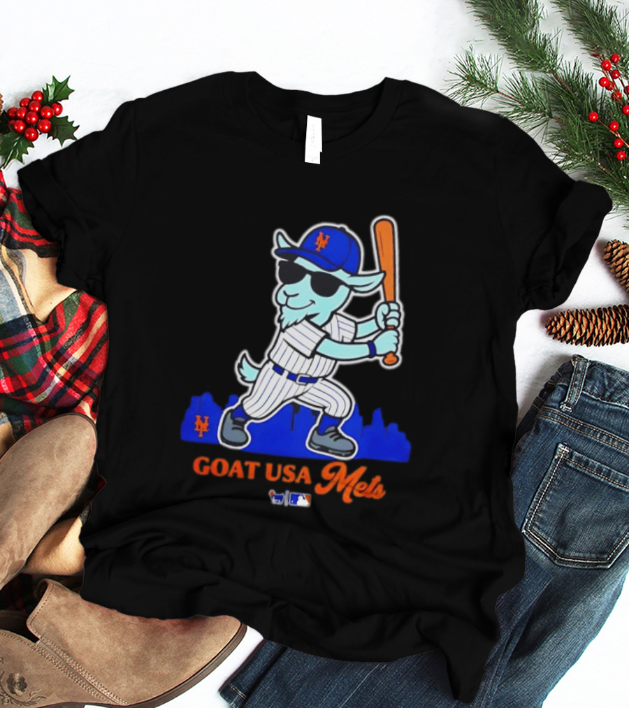 GOAT USA New York Mets Baseball Skyline MLB T-Shirt
