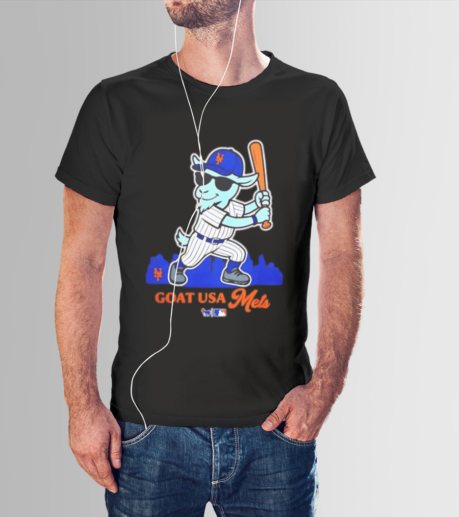GOAT USA New York Mets Baseball Skyline MLB T-Shirt