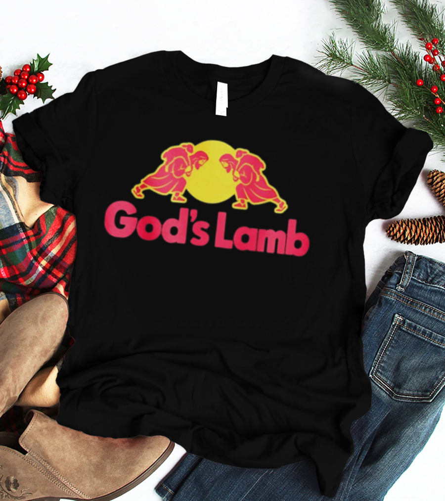 God's Lamb Redbull Parody Twin Monk Icon Yellow T-Shirt