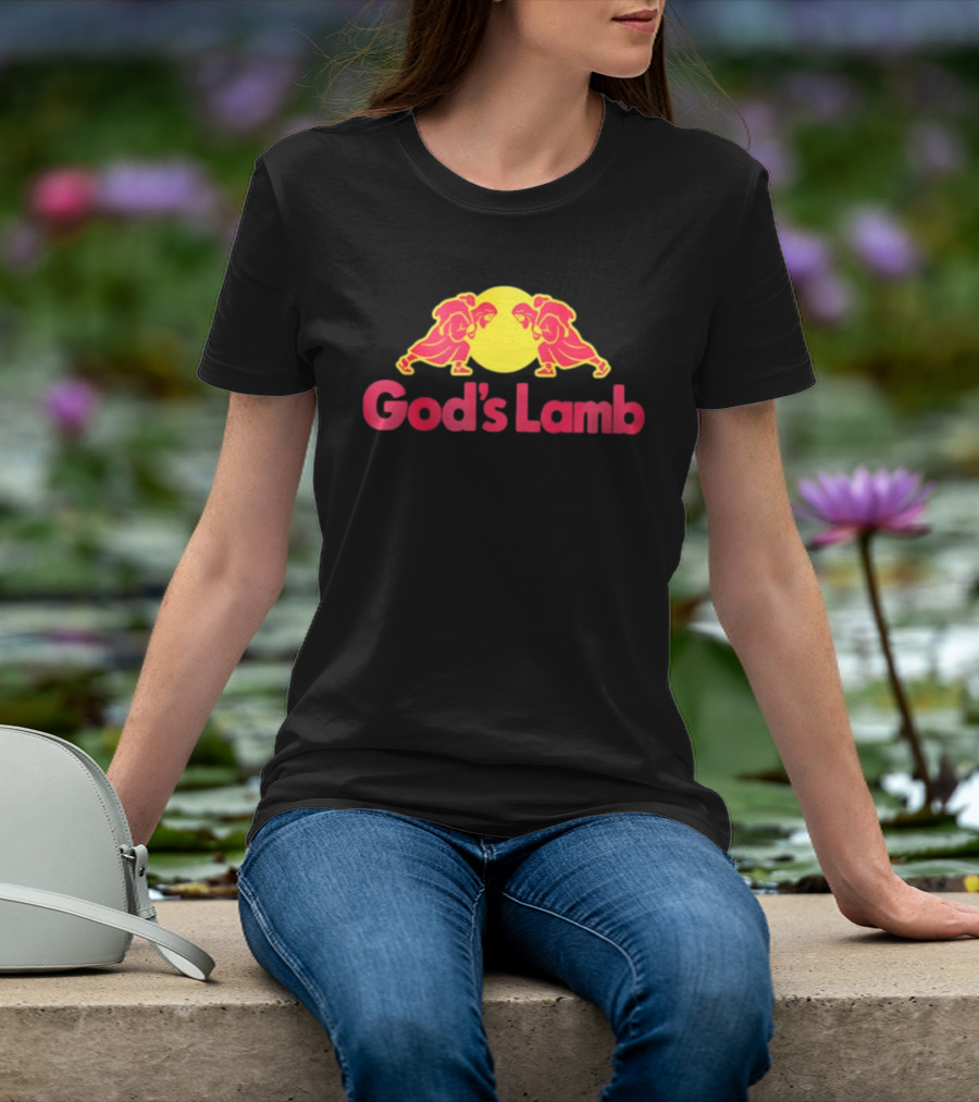 God's Lamb Redbull Parody Twin Monk Icon Yellow T-Shirt