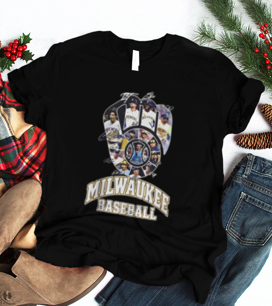 Milwaukee Baseball Brewers Team Spirit Collage T-Shirt