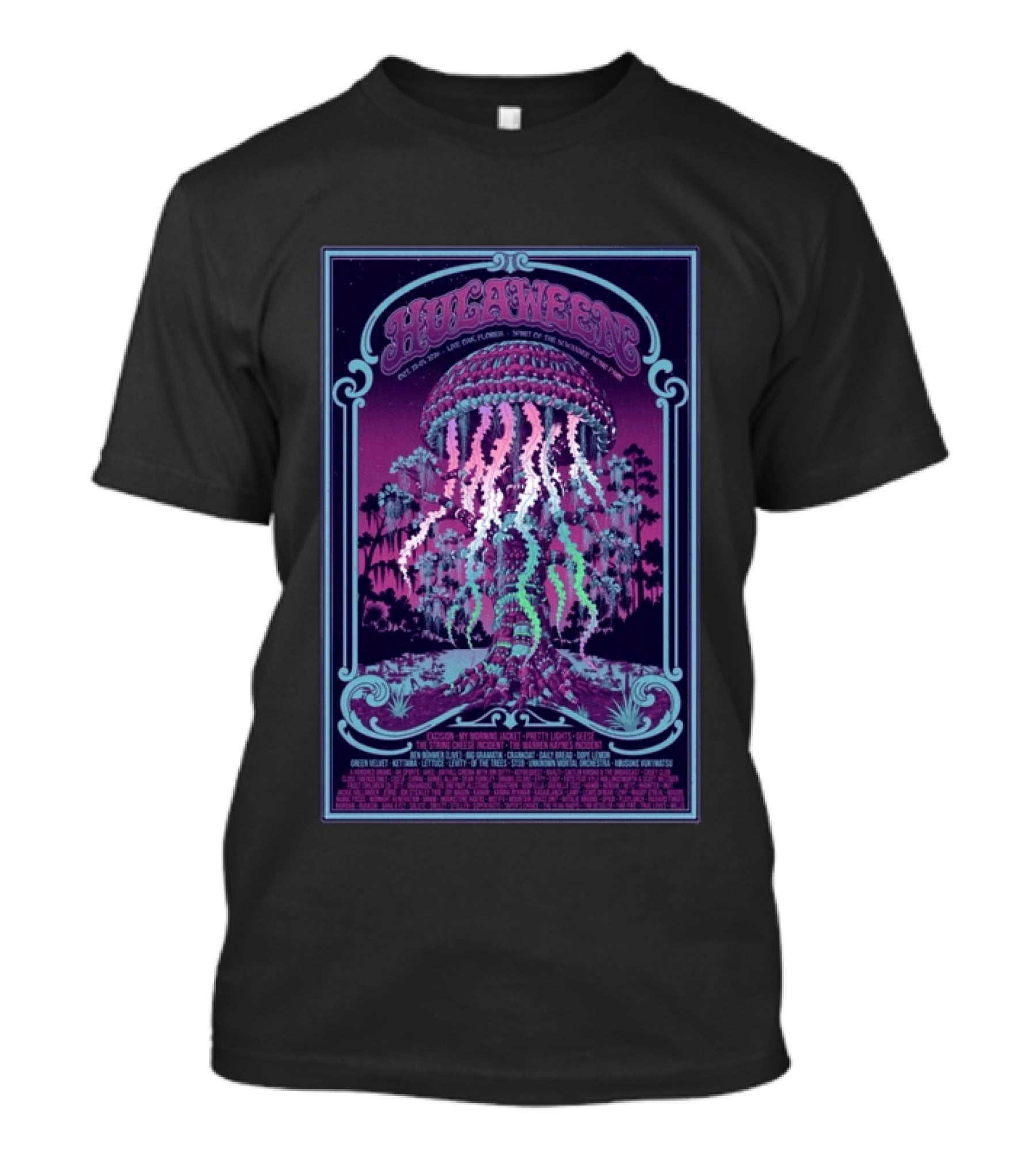 Hulaween Spirit Of The Suwannee Music Park 2026 Jellyfish October 26 29 Lineup Featuring The String Cheese Incident T-Shirt