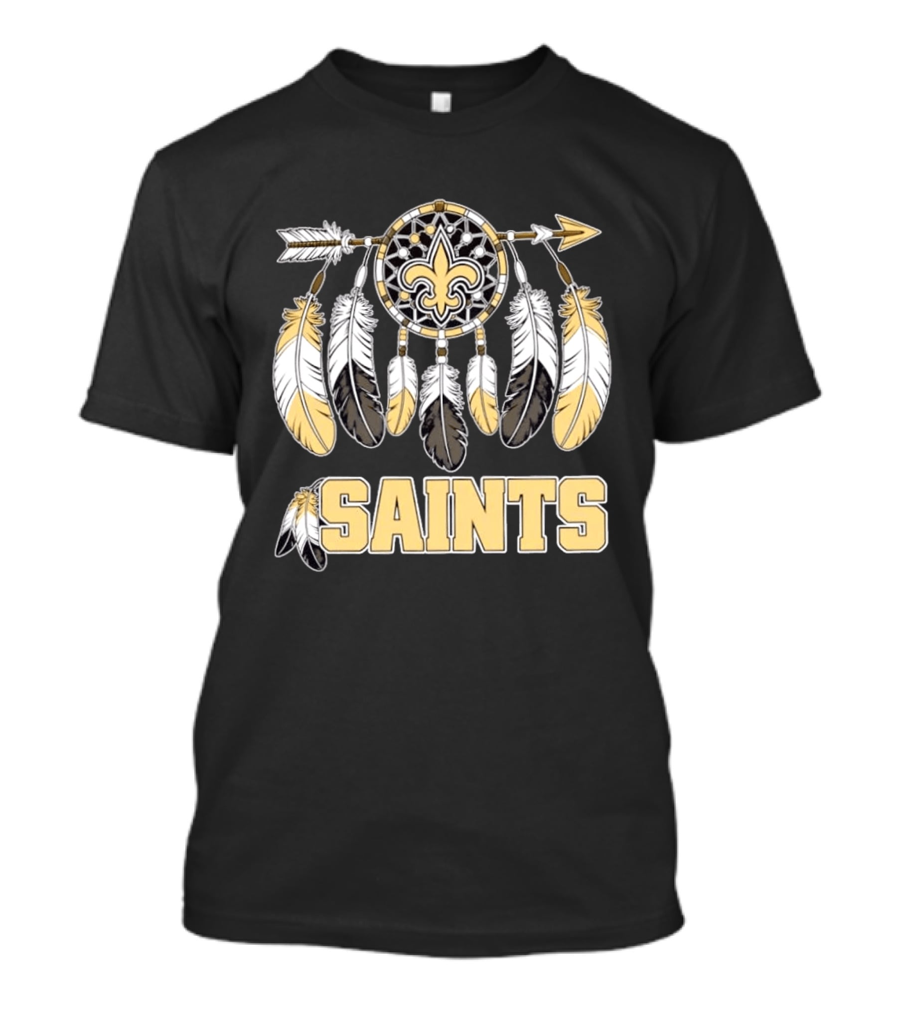 New Orleans Saints Fleur De Lis Dreamcatcher Feather T-Shirt