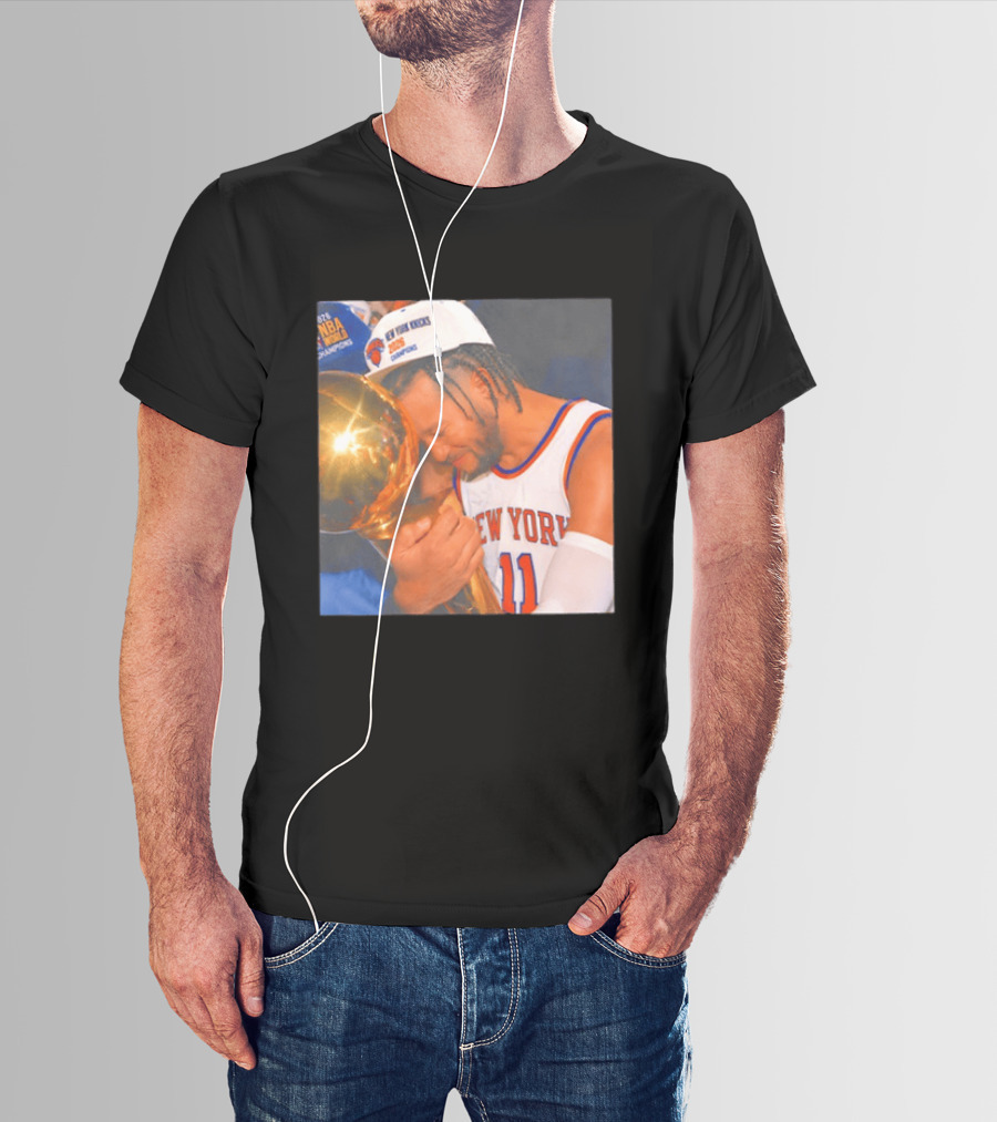 New York Knicks Jalen Brunson 2026 NBA Champions Trophy Moment T-Shirt
