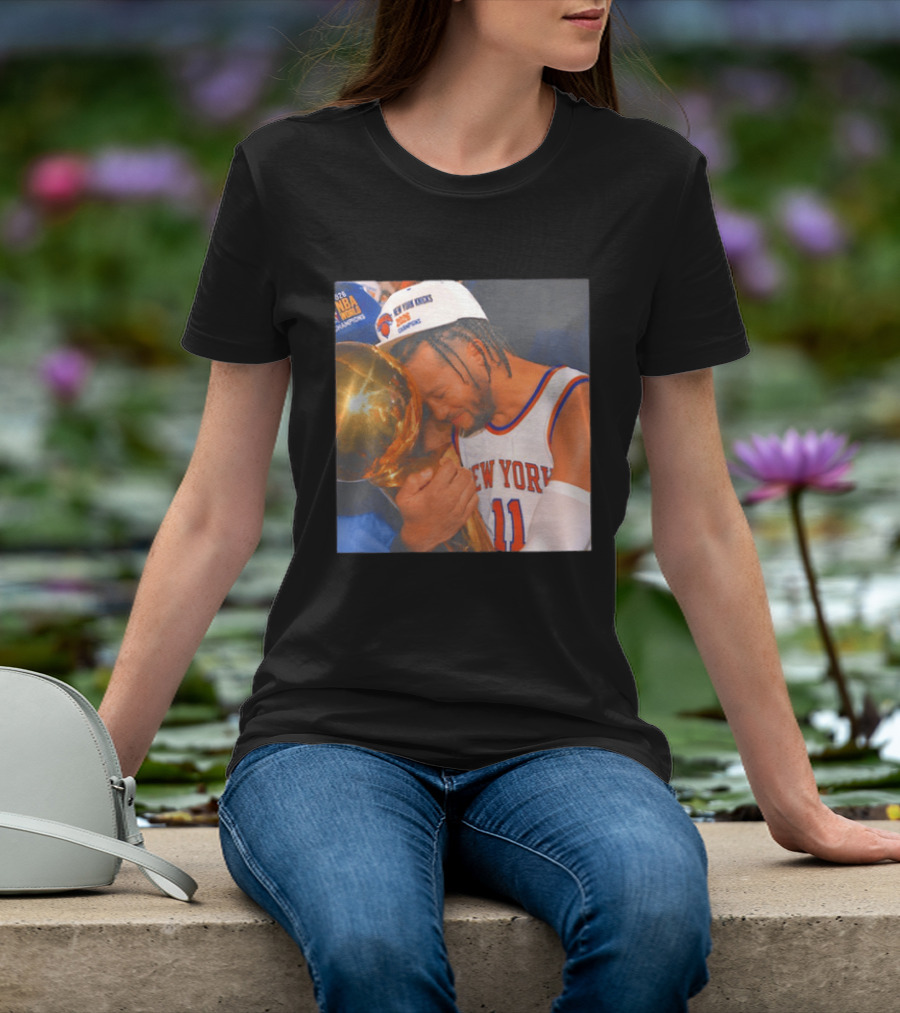 New York Knicks Jalen Brunson 2026 NBA Champions Trophy Moment T-Shirt