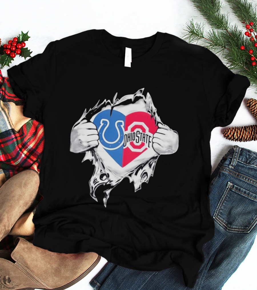 Indianapolis Colts Ohio State Heart Logo Fan T-Shirt